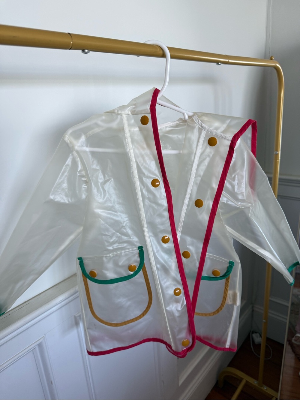 Fin & Vince clear primary color rain coat